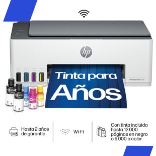 Impresora Multifuncional HP Smart Tank 580, Tinta Continua, ...