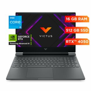 Laptop HP Gaming VICTUS 15-fa2013la, Intel Core i5, 16 GB, 512 GB SSD, 15.6, FHD Windows 11 Home - 15.6" - Plata mica, logotipo cromado negro (BA1U4LA)