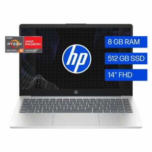 Laptop HP 14-em0017la, Windows 11 Home Single Language, 14", AMD Ryzen™ 5, 8GB RAM, 512GB SSD, FHD - 14" - Cubierta azul claro de luna, base y marco de teclado en plata natural (A1UC5LA)