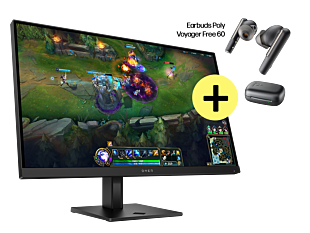 Monitor HP Gaming Full HD, 180 Hz - OMEN 27" G2 (AV4K1AA) + Earbuds HP Poly Voyager Free 60 UC - AV4K1AA