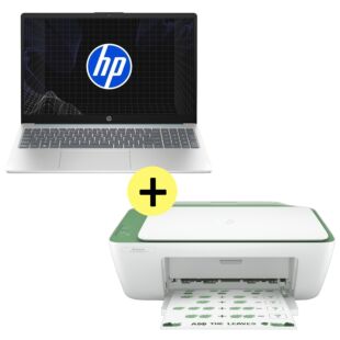 Laptop HP  15-fc0253la + Impresora Multifuncional HP Deskjet Ink Advantage 2375 - 15.6" - Cubierta azul claro de luna, base y marco de teclado en plata natural (HP-C4EX0LA)