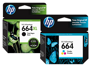 Cartucho de Tinta HP 664XL Negra Original + 664XL Tricolor Original		 		 (F6V30AL-1)