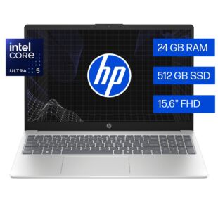 Laptop HP AI 15-fd2353la, Intel Core Ultra 5, 24 GB RAM, 512 GB SSD, 15.6" FHD, Windows 11 Home - 15.6" - Plateado natural (D2JW0LA)