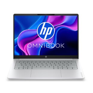 Laptop HP OmniBook 3 14-hu0032la, Intel Core 3, 8 GB RAM, 512 GB SSD, 14" Táctil 2K, Windows 11 Home - 14" - Cubierta y marco del teclado color glacier silver con base de lona gris (D70RSLA)