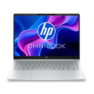 Laptop HP OmniBook 3 14-hu0052la, Intel Core 5, 8 GB RAM, 512 GB SSD, 14" Táctil 2K, Windows 11 Home - 14" - Cubierta y marco del teclado color glacier silver con base de lona gris (D70RTLA)