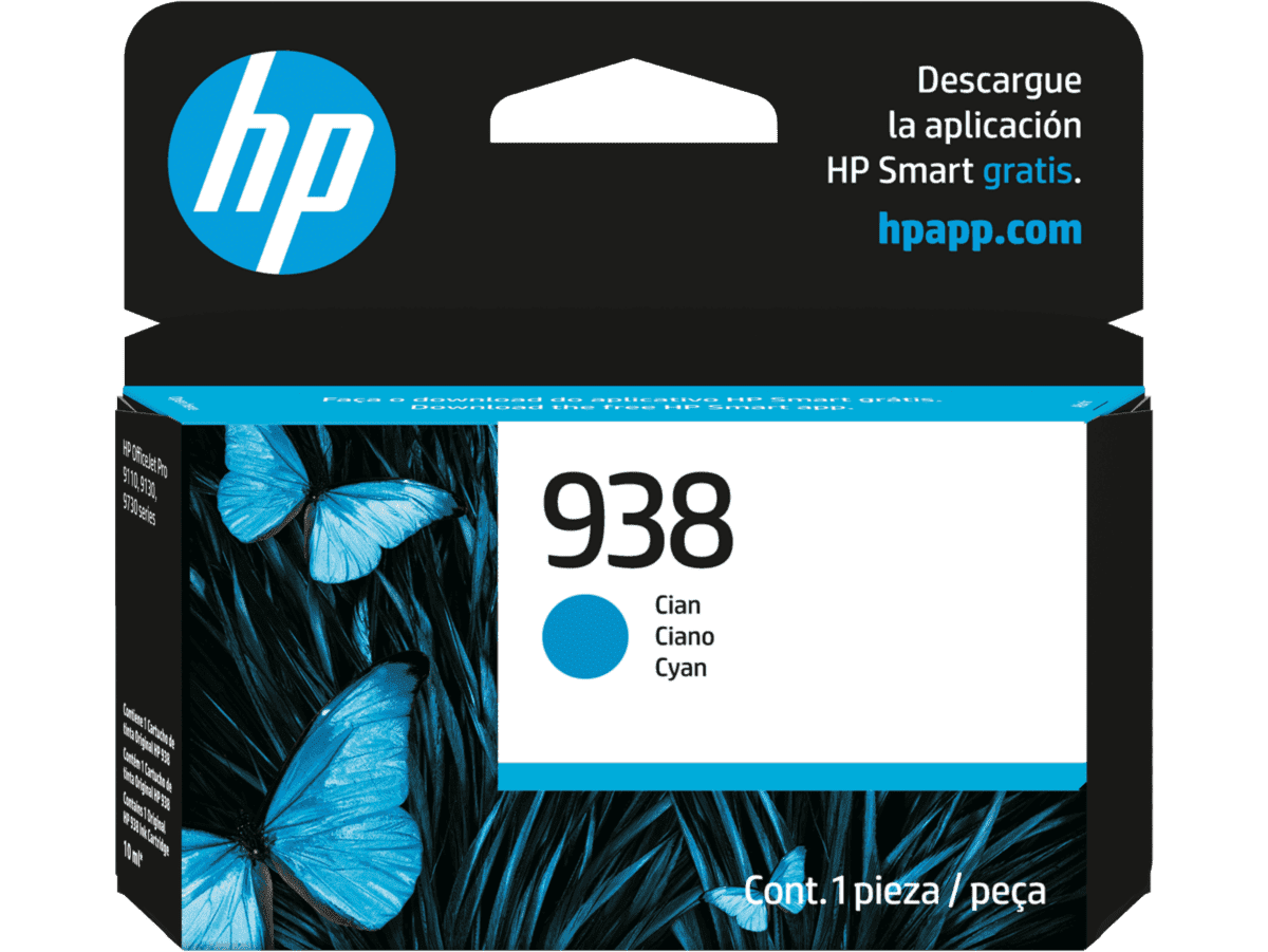 Cartucho de Tinta HP 938 4S6X5PL Cian Original Officejet Pro 9110/9130/9730 rinde 800 Pgs.
