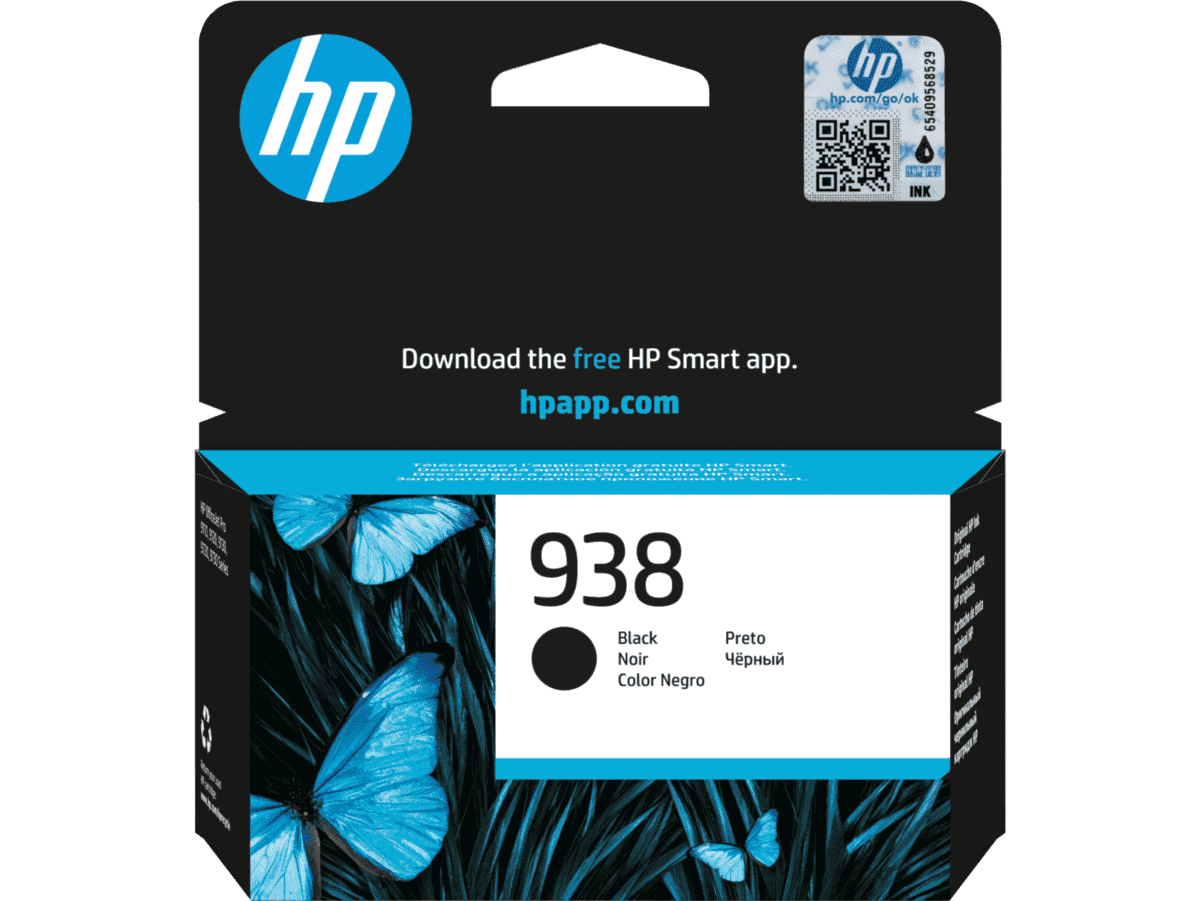 Cartucho de Tinta HP 938 4S6X8PL Negro Original Officejet Pro 9110/9130/9730 rinde 1.250 Pgs.