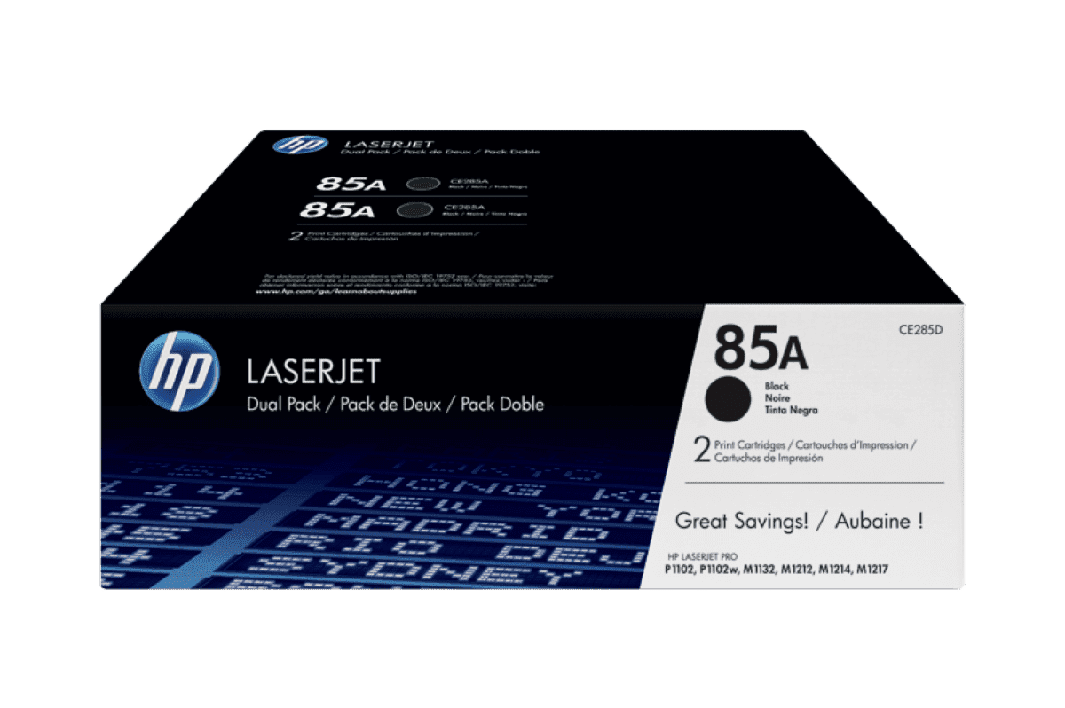 Pack de 2 Cartuchos de Tóner HP 85A Negro LaserJet Original (CE285AD)