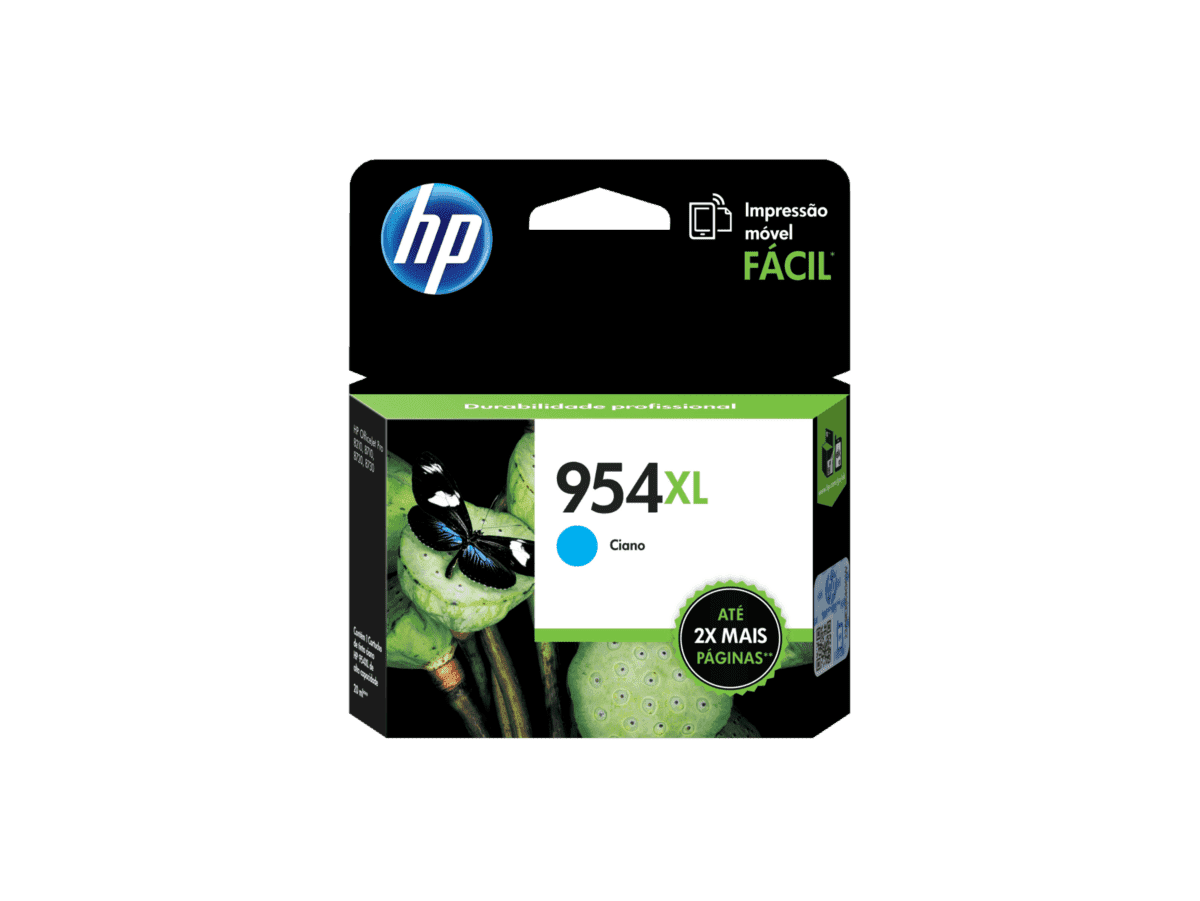 Cartucho de tinta original de alto rendimiento HP 954XL en color cian.