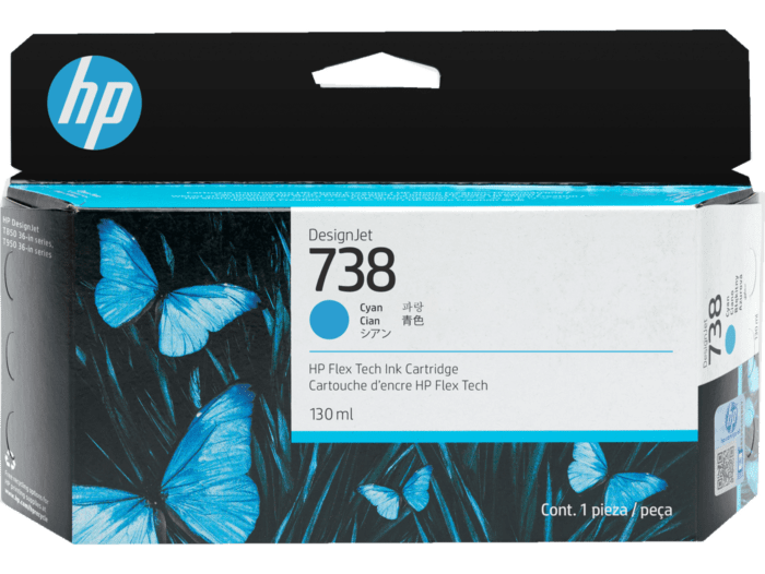 Cartucho de tinta HP 738 DesignJet cian de 130 ml (498N5A)