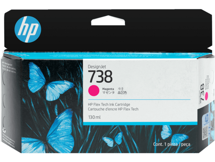 Cartucho de tinta DesignJet HP 738 de 130 ml magenta (498N6A)