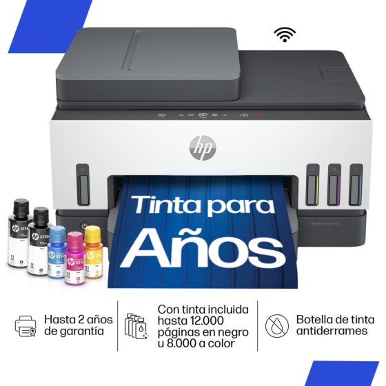 Impresora Multifuncional HP Smart Tank 790, Tinta Continua, Color, Wi-Fi, Smart App, Dúplex, ADF Alimentador Automático, Fax (4WF66A) (4WF66A)