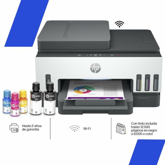 Impresora Multifuncional HP Smart Tank 790, Tinta Continua, Color, Wi-Fi, Smart App, Dúplex, ADF Alimentador Automático, Fax (4WF66A) (4WF66A)