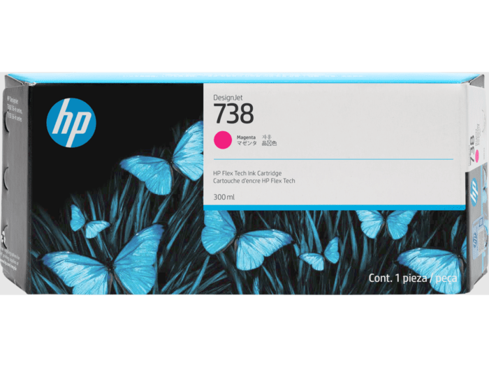 Cartucho de tinta DesignJet HP 738 de 300 ml magenta (676M7A)