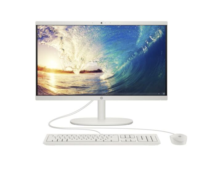 All-in-One Desktop HP  22-dg0006la, Windows 11 Home Single Language, Intel® Celeron®, 21.45", 8 GB RAM, 128 GB, Gráficos Intel® UHD - 21.45" - Cashmere White (A23WGLA)