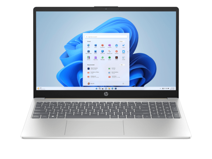 Laptop HP 15-fd0153la, Windows 11 Home Single Language, Intel® Core™ i5 de 13.ª generación, 16 GB, 512 GB SSD, Gráficos Intel® Iris® X - 15.6" - Cubierta dorada cálida, base y marco de teclado en plata natural (B9TS3LA)