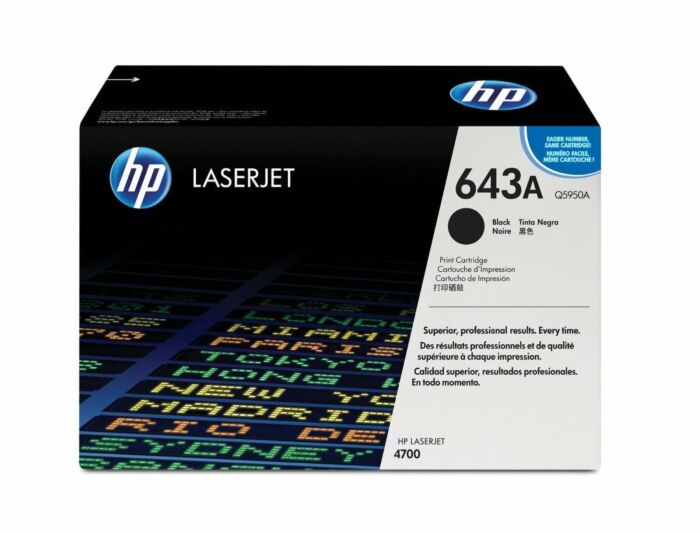 Cartucho de Tóner HP 643A Negro LaserJet Original (Q5950A) - Center facing