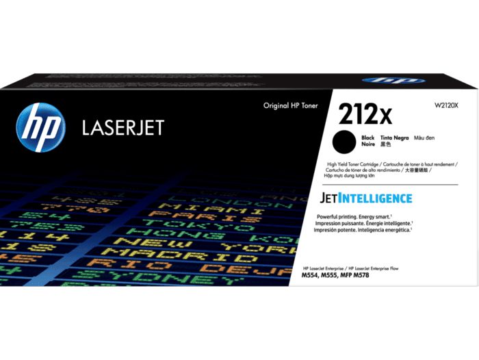 Cartucho de tóner original HP LaserJet 212X de alto rendimiento, negro (W2120X)