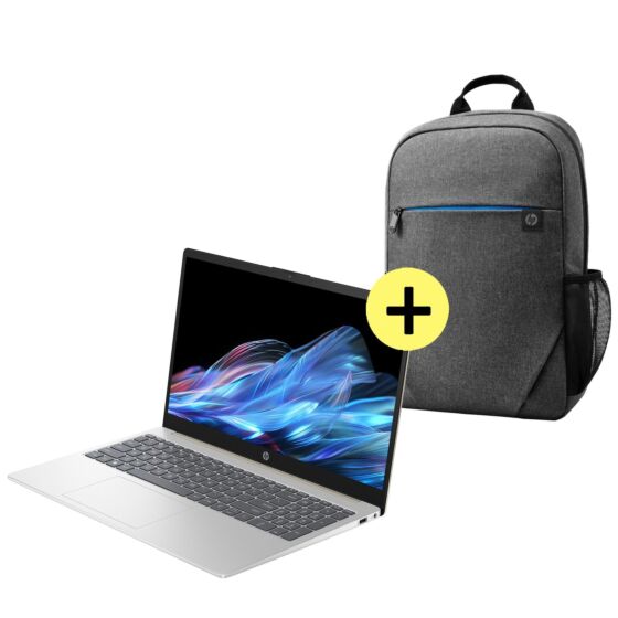 Laptop HP 15-fc0069la + Mochila HP Prelude Inch Backpack de 15.6" - 15.6" - Cubierta dorada cálida, base y marco de teclado en plata natural (HP-A3RV5LA)