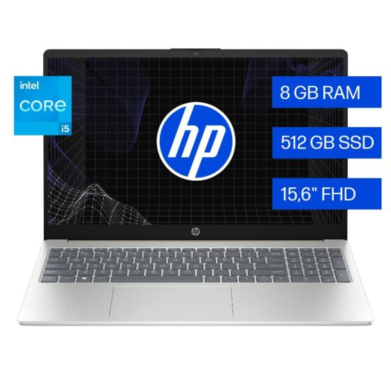 Laptop HP 15-fd0045la, Windows 11 Home Single Language, 15.6", Intel® Core™ i5, 8GB RAM, 512GB SSD, FHD - 15.6" - Cubierta dorada cálida, base y marco de teclado en plata natural (A1UD5LA)