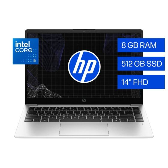 Laptop HP 240R G10 de 14", Windows 11 Home Single Language,  Intel® Core i5, 8GB RAM, 512GB Unidad de estado solido - 14" - Plata turbo (B77C3LT)