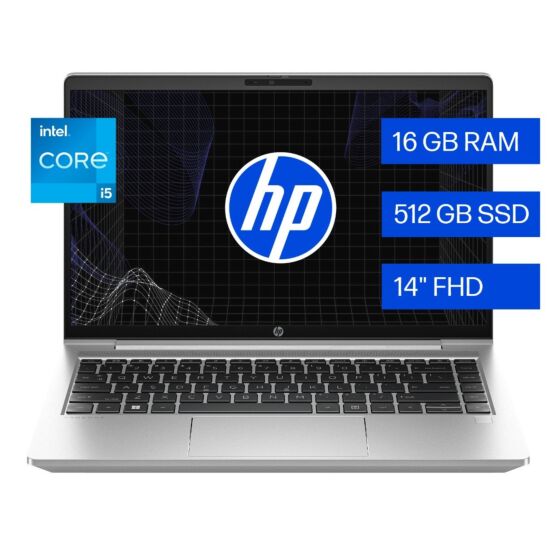 Laptop HP ProBook 440 G10 de 14", Windows 11 Pro, Intel® Core™ i5, 16GB, 512 GB SSD, Gráficos Intel® Iris® X - 14" - Plateado (B7KF7AT)