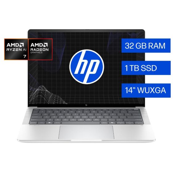 Laptop HP EliteBook Next Gen AI  X G1a de 14 pulgadas, Windows 11 Pro, AMD Ryzen™ AI 7, 32GB, 1TB, Gráficos AMD Radeon™ 880M - 14" -  (B8JR5LT)