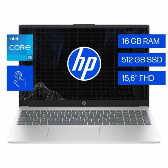 Laptop HP 15-fd0153la, Windows 11 Home Single Language, Intel® Core™ i5 de 13.ª generación, 16 GB, 512 GB SSD, Gráficos Intel® Iris® X - 15.6" - Cubierta dorada cálida, base y marco de teclado en plata natural (B9TS3LA)