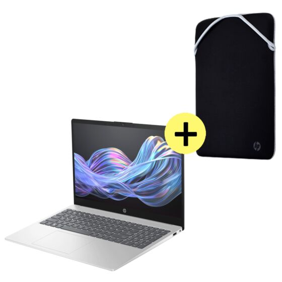 Laptop HP AI 15-fd2353la + Funda HP 15 Protección Reversible (Negro/Plateado) - 15.6" - ‌Natural silver (D2JW0LA)