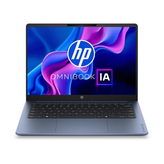 Laptop HP OmniBook 3 AI 14-ht0031la, Intel Core 3, 8 GB RAM, 512 GB SSD, 14" Táctil 2K, Windows 11 Home - 14" - Cubierta y marco del teclado iluminados en color starlit blue con base color iron gray (DW7P0LA)