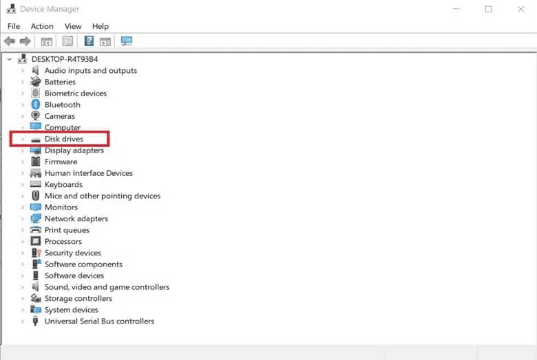 Interfaz del Administrador de dispositivos Windows mostrando categorías de hardware