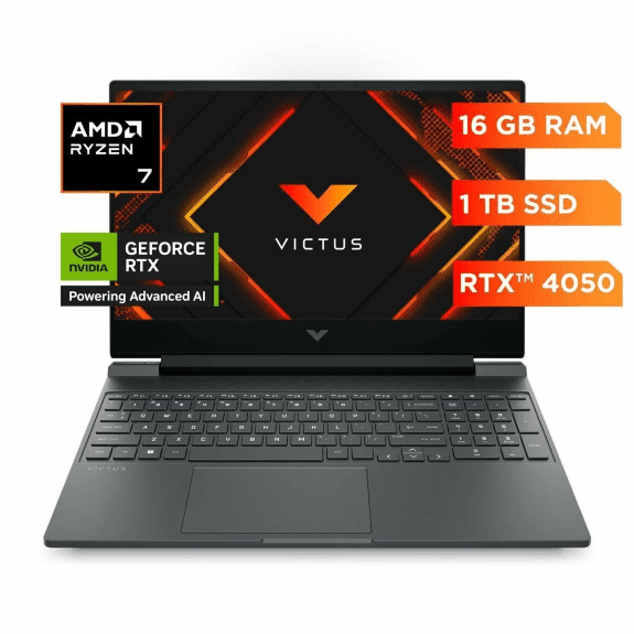 Laptop gaming HP Victus con procesador AMD Ryzen 7 para jugadores mexicanos