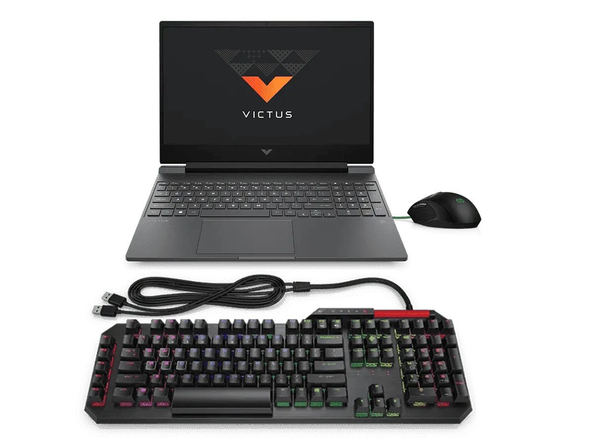 Notebook Victus 15-fb0116la + Teclado OMEN + Mouse HP Pavilion Gaming