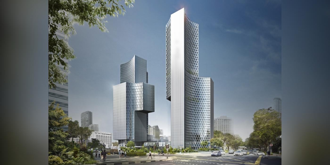Ilustraci&oacute;n de una ciudad con edificios y urbanismo moderno
